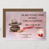 Samurai Zen Stones Bruidsjonker aanpasbaar Kaart (Voorkant / Achterkant)