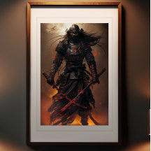 Samurai's Eclipse - Enigmatische Warrior Art Print