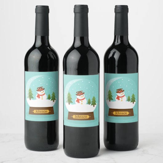 S'AMUSER ! Étiquettes de vin Snowman - Personnalis (Bouteilles)