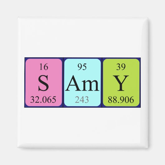Samy périodique nom de la table aimant (Devant)