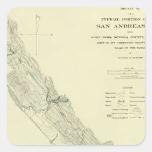 San Andreas Rift bij Fort Ross Vierkante Sticker