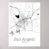 San Angelo Map - Texas - City Map Poster (Devant)
