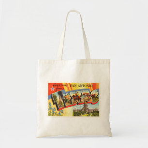 San Antonio #2 Texas TX Vintage Travel Souvenir Tote Bag