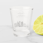 San Antonio bruiloft gunst gepersonaliseerde proos Shot Glas (Achterkant)