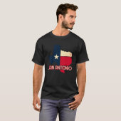 San Antonio City Texas Texan Flag Map T-shirt (Voorkant volledig)