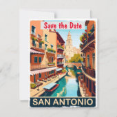 San Antonio Enregistrer la date Carte postale Vint (Devant)