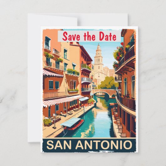 San Antonio Enregistrer la date Carte postale Vint (Devant)
