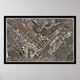 San Antonio Intl Airport Texas Satellite Map Poster