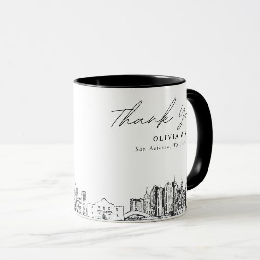 San Antonio Mariage Simple Custom Coffee Mug (Devant droit)