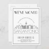 San Antonio Modern Deco | Adres Gewijzigd Aankondigingskaart (Voorkant / Achterkant)