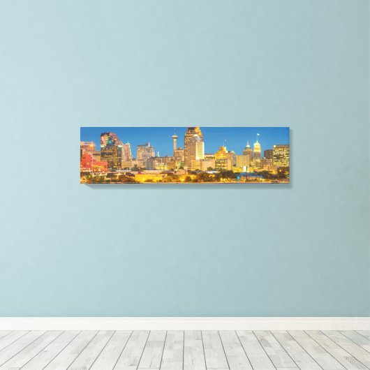 San Antonio Panoramic Skyline Uitzicht Canvas Afdruk (Insitu (Houten vloer))