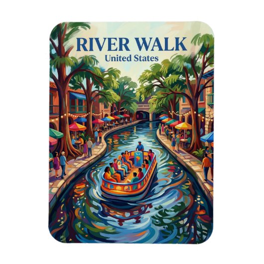 San Antonio River Walk Texas Magneet (Verticaal)