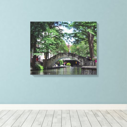 San Antonio Riverwalk Canvas Afdruk (Insitu (Houten vloer))