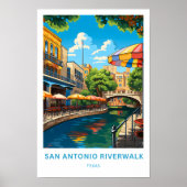 San Antonio Riverwalk Texas Reisprint Poster (Voorkant)