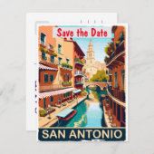 San Antonio Save the Date  Briefkaart (Voorkant / Achterkant)