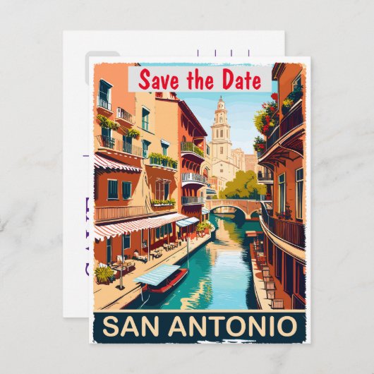 San Antonio Save the Date  Briefkaart (Voorkant / Achterkant)