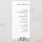San Antonio Skyline Modern Mariage Dinner Menu (Devant)