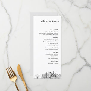 San Antonio Skyline Modern Mariage Dinner Menu