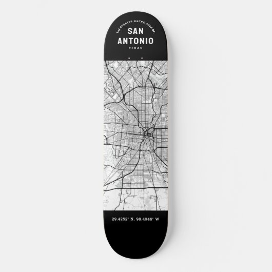 San Antonio Stadsplattegrond Skateboard (Voorkant)