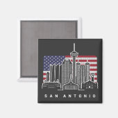 San Antonio Texas Amerikaanse vlag Magneet (Voorkant / Achterkant)