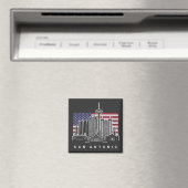 San Antonio Texas Amerikaanse vlag Magneet (Insitu (Vaatwasser))