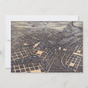 San Antonio, Texas, Antiek luchtstadskaart, 1873 Kaart