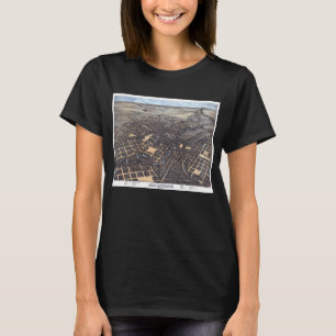 San Antonio, Texas, Antieke Luchtkaart van de Stad T-shirt