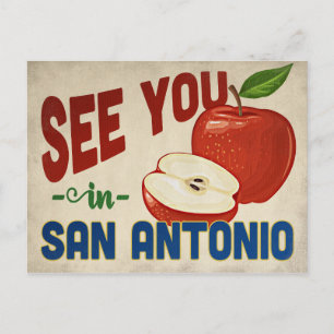 San Antonio Texas Apple - Vintage Travel Briefkaart