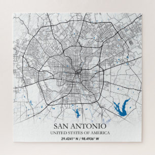 San Antonio Texas City Travel City-kaart Legpuzzel