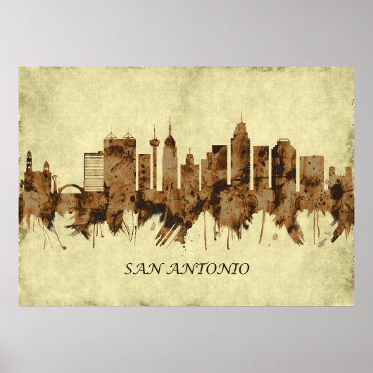 San Antonio Texas Cityscape Poster (Voorkant)