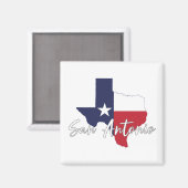 San Antonio, Texas Drapeau Carte Magnet (Recto/Verso)