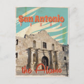 San Antonio, Texas, het Alamo-reisposter Briefkaart (Voorkant)