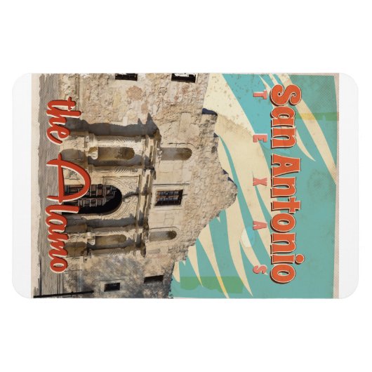 San Antonio, Texas, het Alamo-reisposter Magneet (Horizontaal)