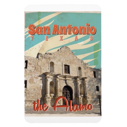 San Antonio, Texas, het Alamo-reisposter Magneet (Verticaal)