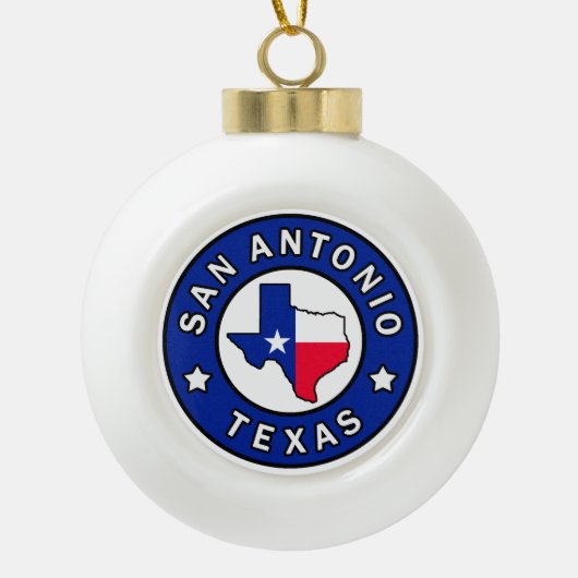 San Antonio Texas Keramische Bal Ornament (Voorkant)