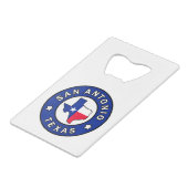 San Antonio Texas Kredietkaart Flessenopener (Voorkant Gekanteld)
