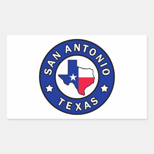 San Antonio Texas Rechthoekige Sticker (Voorkant)