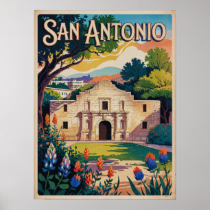 San Antonio Texas Retro - ontwerp Poster