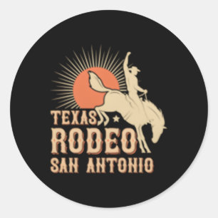 San Antonio Texas Rodeo Westerne Koe Ronde Sticker