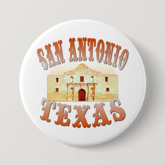 San Antonio Texas Ronde Button 7,6 Cm (Voorkant)