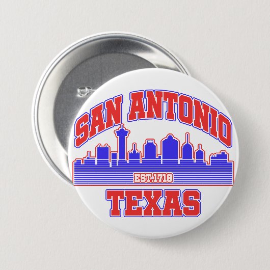 San Antonio, Texas Ronde Button 7,6 Cm (Voorkant /achterkant)