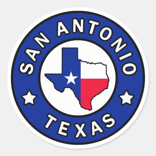 San Antonio Texas Ronde Sticker (Voorkant)