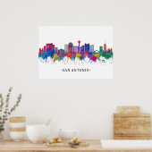 San Antonio Texas Skyline Poster (Keuken)