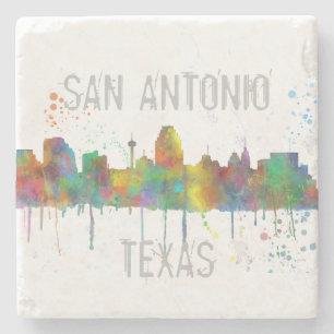 SAN ANTONIO TEXAS SKYLINE STENEN ONDERZETTER