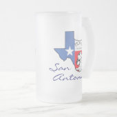 San Antonio Texas State Map, Étoile, Bottes, Mug C (Devant droit)