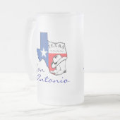 San Antonio Texas State Map, Étoile, Bottes, Mug C (Devant gauche)