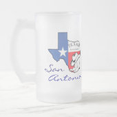 San Antonio Texas State Map, Étoile, Bottes, Mug C (Gauche)