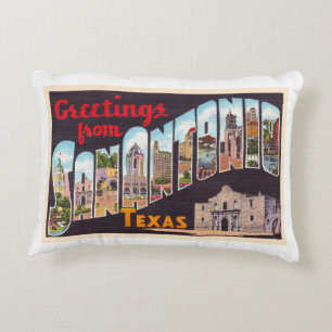 San Antonio Texas TX  Briefkaart met grote letters Accent Kussen