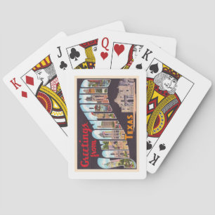San Antonio Texas TX Briefkaart met grote letters Pokerkaarten