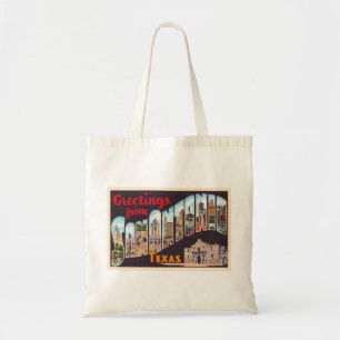 San Antonio Texas TX Vintage groot Briefkaart Tote Bag